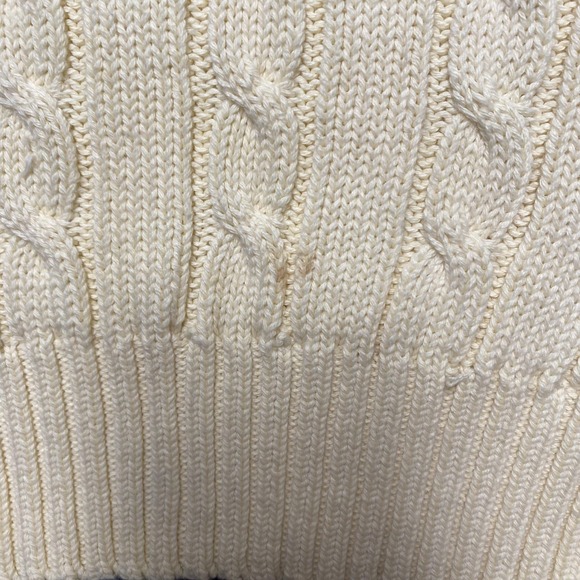 Vintage Heather Loom Sweater Vest Mens Medium White Cable Knit Hong Kong 80s - Picture 4 of 8